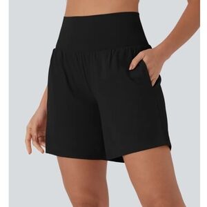 NWT HALARA Women's Black High-Waisted Shorts, medium, 7"